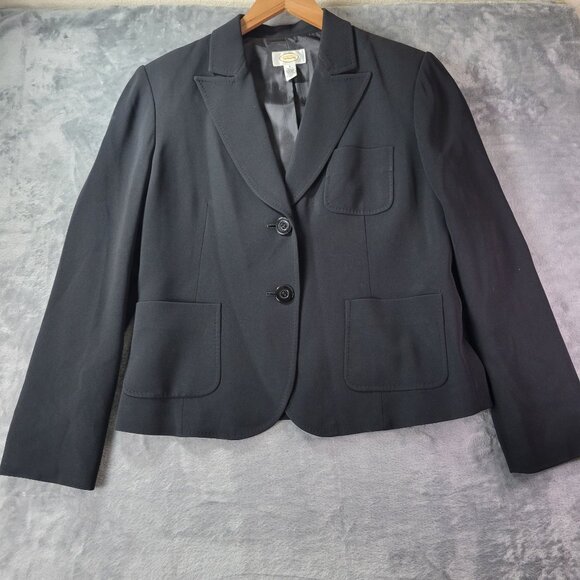 Talbots Womens 8 Black Blazer Jacket Career Professional Classic Workwear - Picture 1 of 11